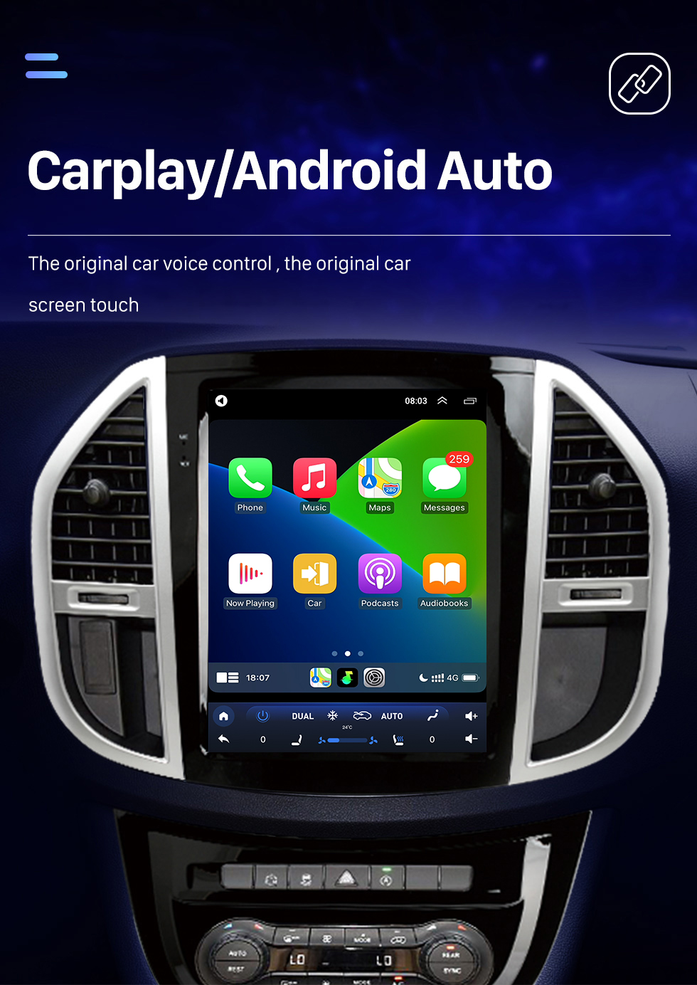 Seicane 12,1 Zoll Android 10.0 GPS Navigationsradio für 2016 2017 2018-2022 Mercedes-Benz Vito mit HD Touchscreen Bluetooth AUX Unterstützung Carplay OBD2