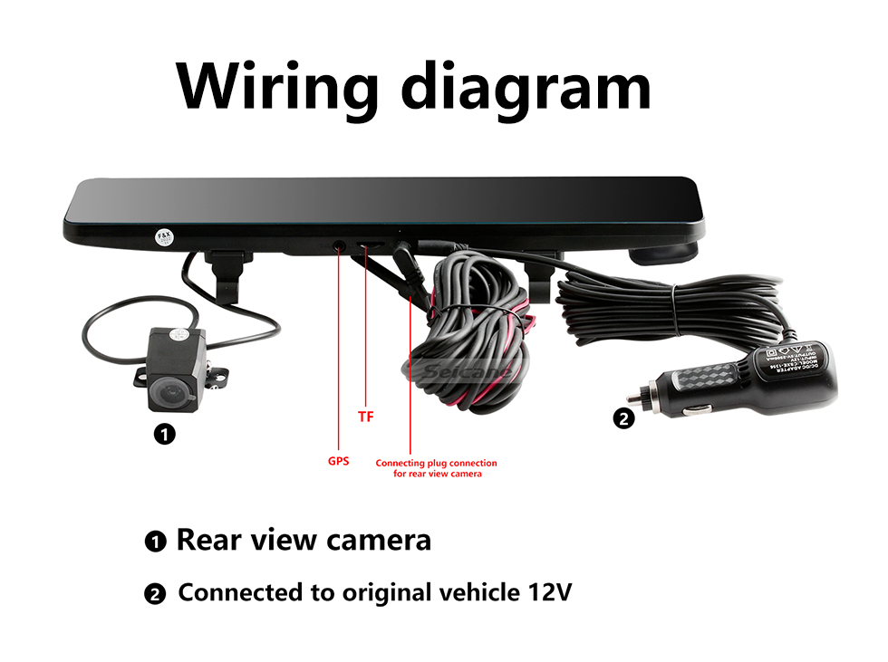 Seicane 11,26&amp;quot; 4K Dash Camera Car Dvr WiFi ADAS BSD com câmera frontal 4K 1080P câmera traseira AHD