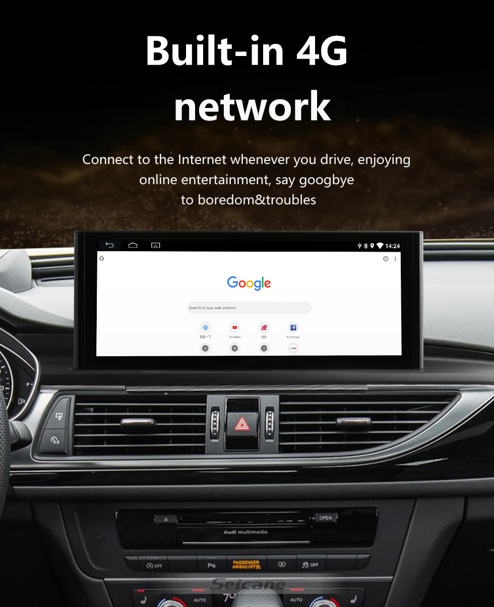Seicane 12,3 pulgadas Android 11,0 para 2005-2017 2018 2019 Audi A6 A7 coche estéreo Bluetooth HD pantalla táctil Carplay sistema de navegación GPS
