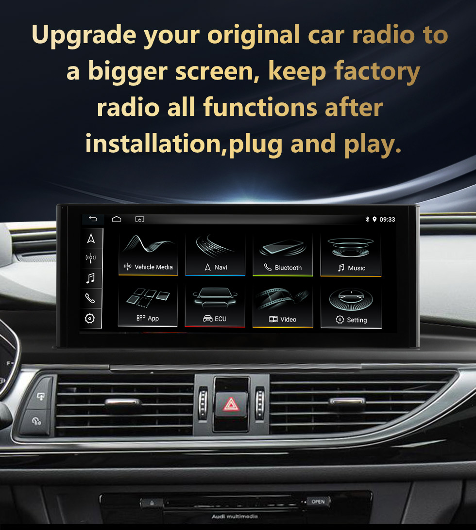 Touchscreen Radio Carplay Android replacement A6 auto A7 Audi System Upgrade stereo for 2005-2019