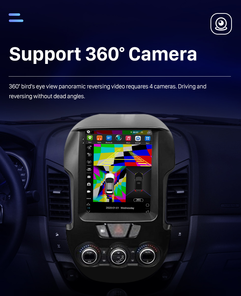 Seicane Carplay oem 9.7 polegadas android 10.0 para 2012 ford ranger rádio sistema de navegação gps com tela sensível ao toque hd suporte bluetooth obd2 dvr tpms
