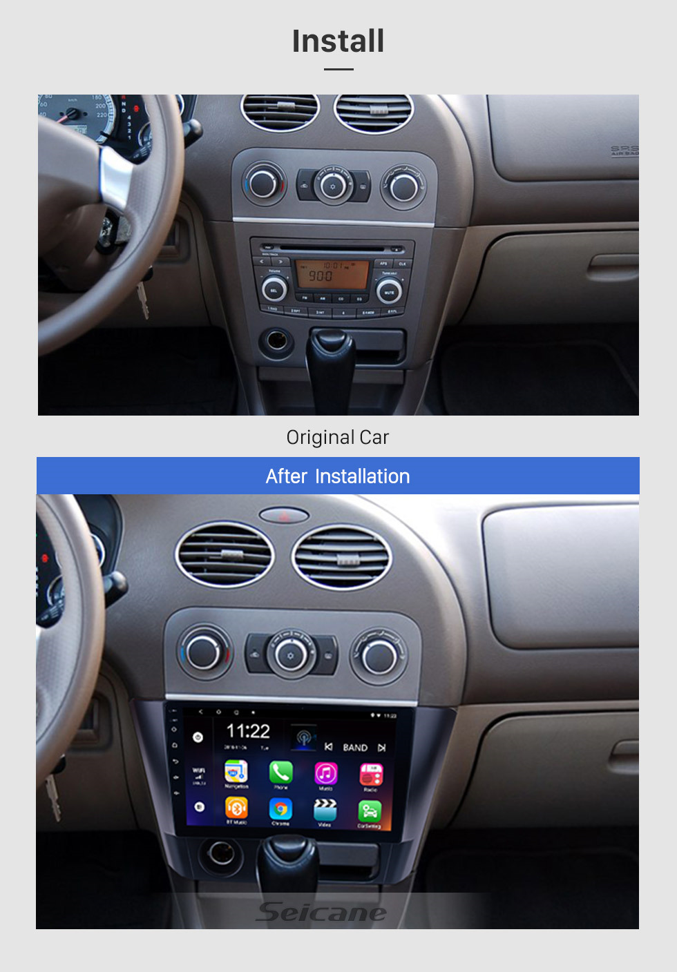 2014 2015 2016 Mitsubishi Lancer Android 8.1 auto Stereo 9 inch HD ...