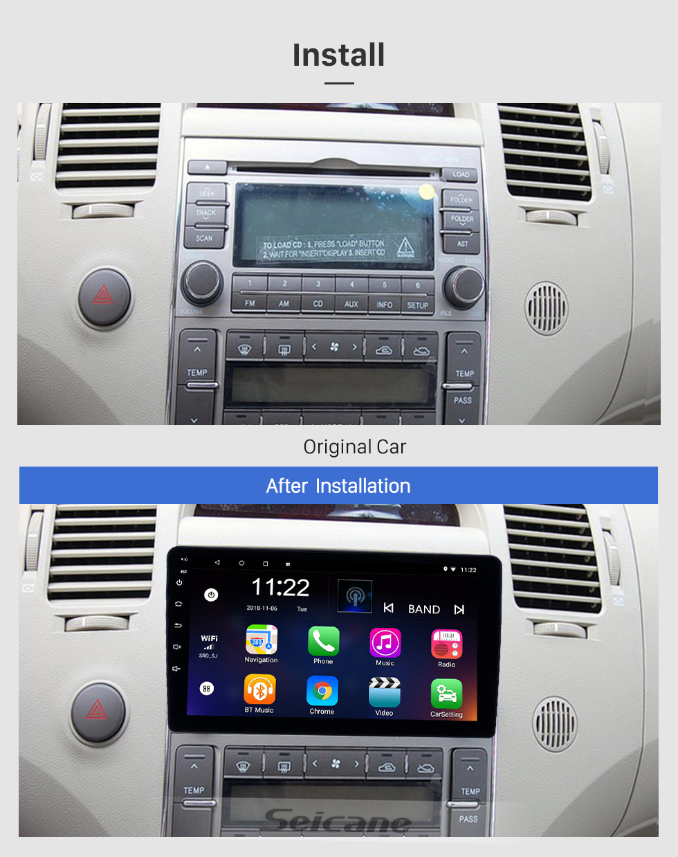 Android 8.1 9 inch Touchscreen GPS Navigation Radio for 2006-2010 ...