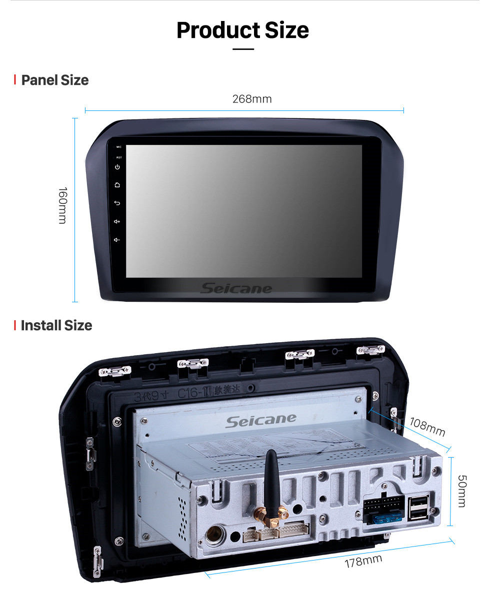 2013-2017 VW Volkswagen Jetta Android 9.0 9 inch GPS Navigation Radio ...