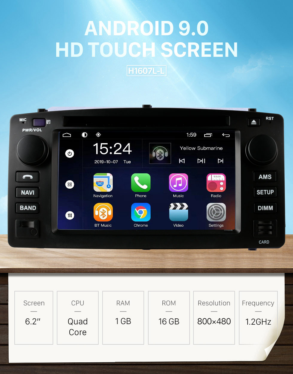 Seicane HD Touchscreen für 2003 2004 2005-2012 Toyota Corolla E120 BYD F3 Radio Android 9.0 6.2 Zoll GPS Navigationssystem Bluetooth Unterstützung Carplay OBD2