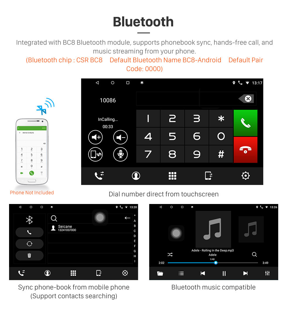 Seicane 10,1 Zoll Android 13.0 2010-2013 Mitsubishi ASX Radio GPS Navigation Bluetooth OBD2 WIFI Lenkradsteuerung Rückfahrkamera Spiegelverbindung