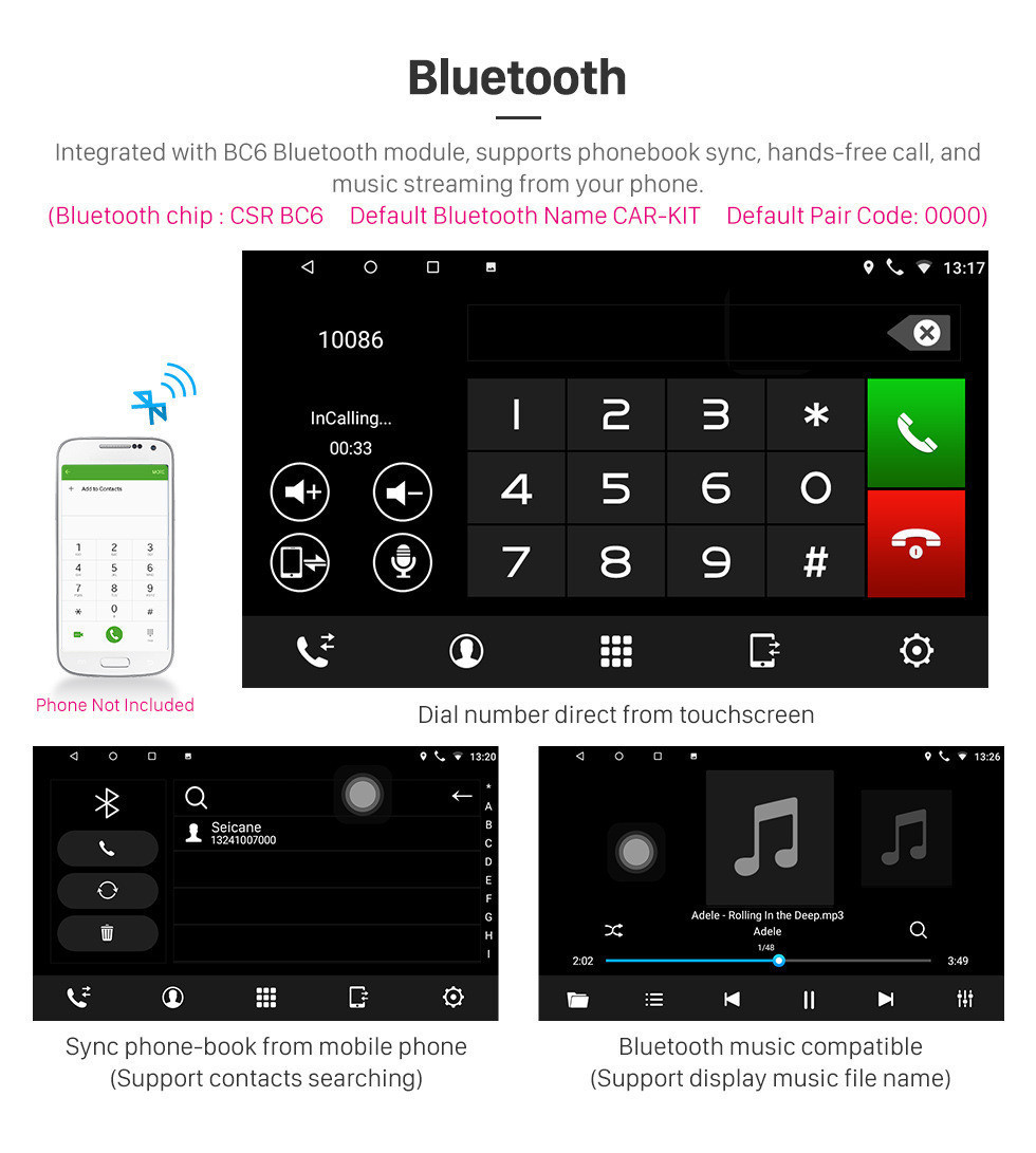 Seicane 10.1 pulgadas 2017 2018 Kia Rio K2 Android 10.0 HD Pantalla táctil Sistema de navegación GPS Unidad principal Bluetooth Radio AUX MP3 Coche Estéreo Cámara de visión trasera Sintonizador de TV