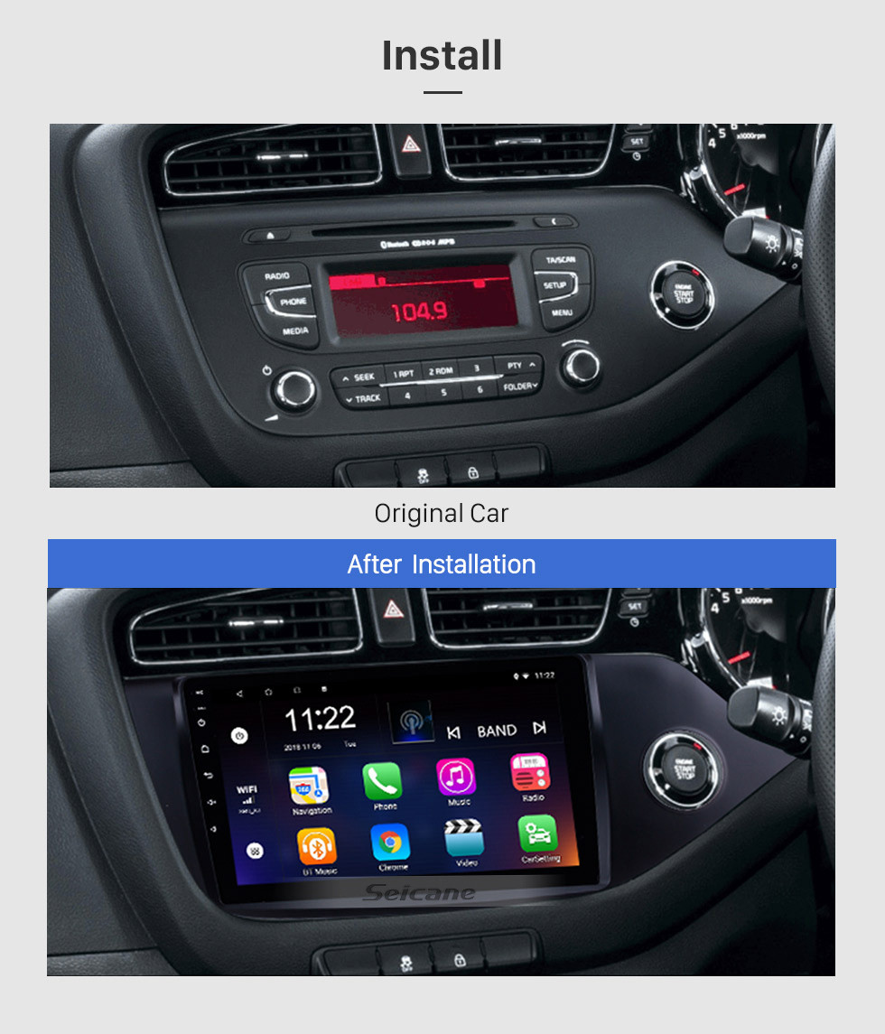 Seicane 9 pouces Android 13.0 HD Écran tactile Radio Navigation GPS Bluetooth pour 2012-2017 Kia Ceed RHD Bluetooth WIFI Caméra de recul 1080P Commande au volant