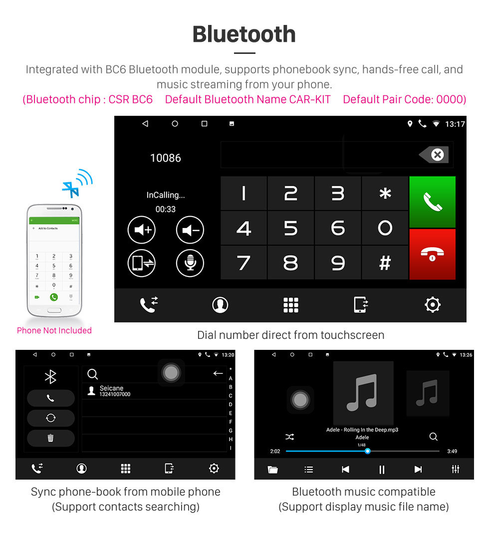 Seicane Aftermarket 9 Zoll Android 10.0 Autoradio für 2010–2016 PEUGEOT 408 mit GPS-Navigation Bluetooth Autoradio Head Unit Touchscreen Mirror Link OBD2 WiFi Video USB SD