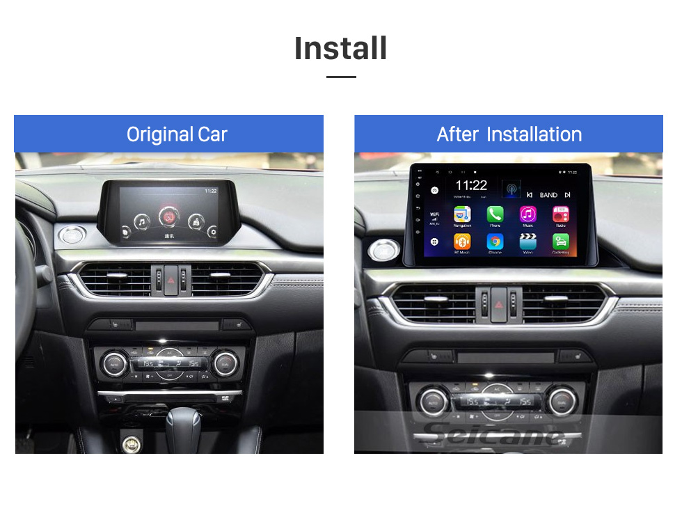 Seicane Écran tactile HD 9 pouces 2017 Mazda ATENZA Mazda 6 Android 10.0 Radio Système de navigation GPS avec Bluetooth USB WIFI OBD2 Mirror Link Caméra de recul