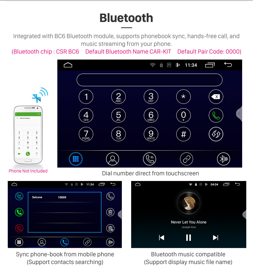 Seicane 2005-2018 NISSAN Qashqai 9 pouces Android 13.0 Radio Bluetooth pour la navigation GPS Musique Bluetooth Prise en charge USB Carplay DVR WIFI OBD2 DVR Commande au volant