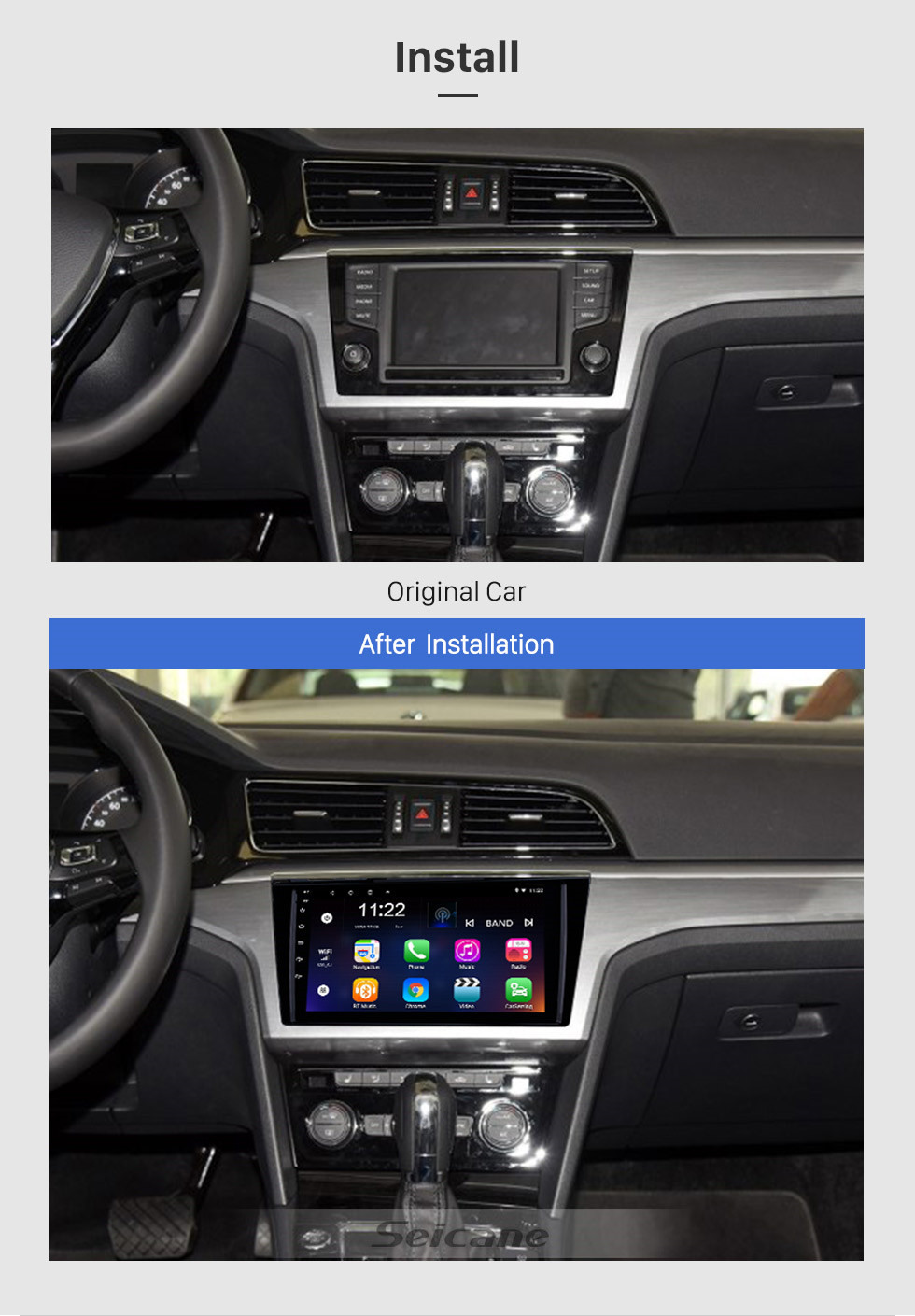 Seicane 9 polegada 1024 * 600 Tela Sensível Ao Toque 2015 2016 VW Volkswagen Lamando Android 10.0 Rádio com Bluetooth 3G WiFi OBD2 Link Do Espelho 1080 P Controle de Volante Câmera Retrovisor