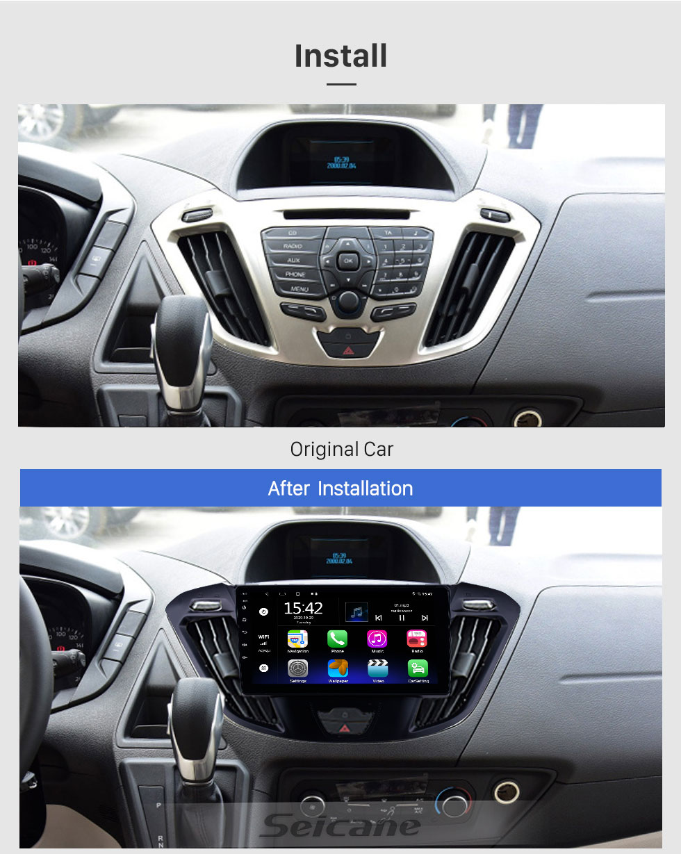 Seicane OEM HD Touchscreen Radio for 2017 2018 2019 Ford JMC Tourneo High Version 9 inch Android 10.0 Stereo USB Bluetooth support Mirror Link Carplay DVR TPMS