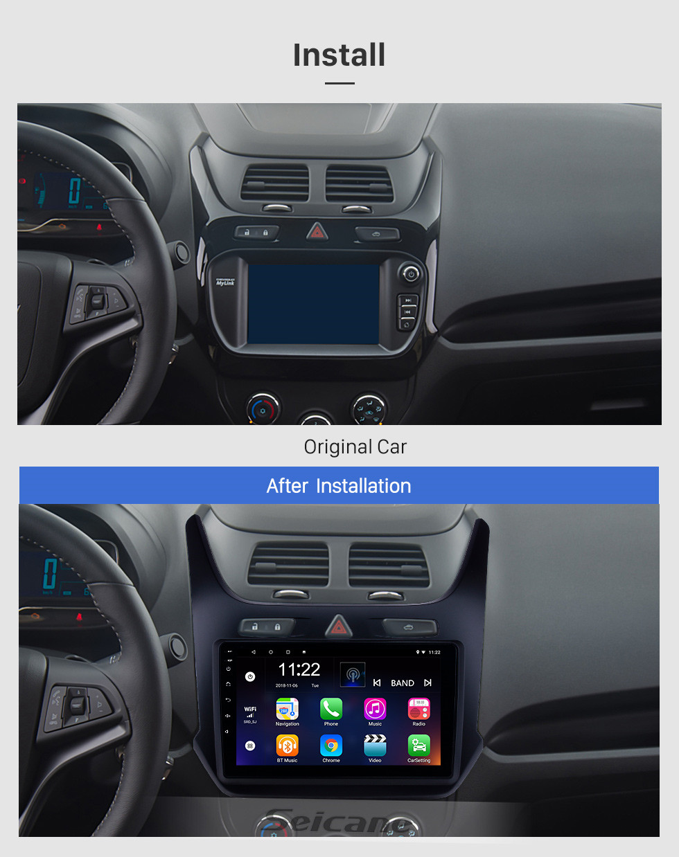Seicane Android 10.0 9-Zoll-Touchscreen-GPS-Navigationsradio für 2017 2017 chevy Chevrolet-Kobalt mit USB-WIFI-Bluetooth-Unterstützung Carplay Digital TV