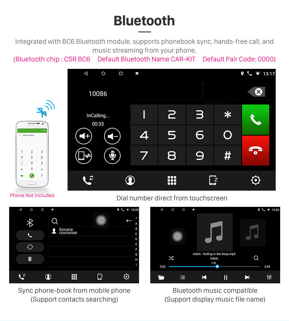 Seicane OEM 9 Zoll Android 13.0 Radio für 2006-2010 MITSUBISHI LANCER IX Bluetooth Wifi HD Touchscreen GPS-Navigation AUX USB-Unterstützung Carplay Backup-Kamera DVR