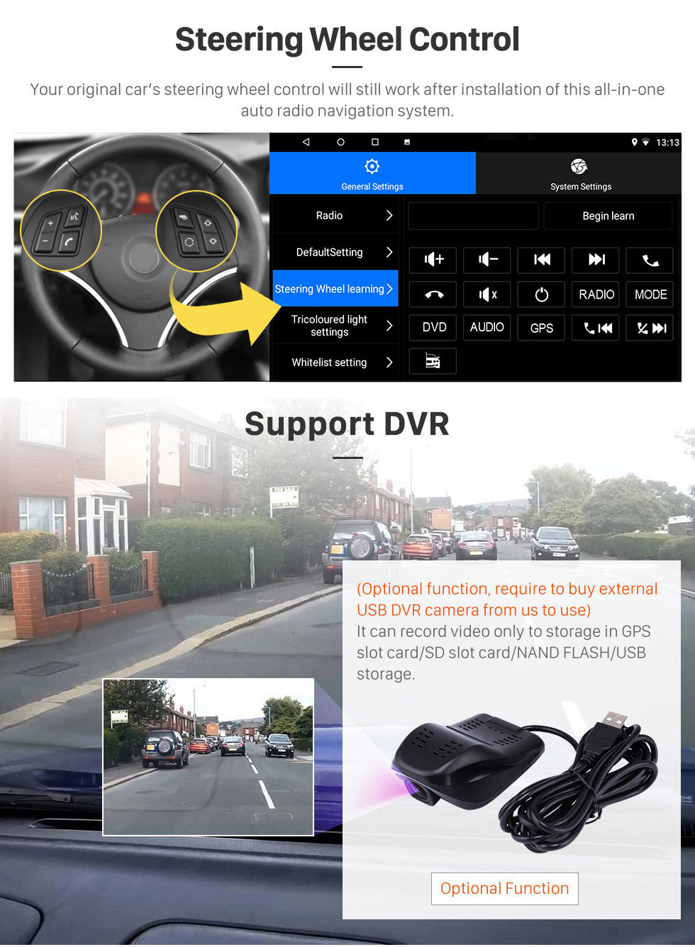 Seicane 2011-2015 Mercedes-Benz Smart Android 10.0 9-дюймовый радио-GPS-навигация Bluetooth HD с сенсорным экраном с поддержкой музыки WIFI DAB + OBD2 DVR Carplay