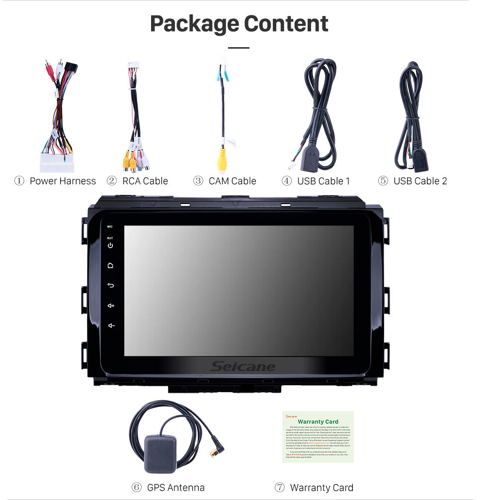 Seicane Écran tactile HD de 8 pouces Android 12.0 2014-2019 Radio de navigation GPS Kia Carnival avec prise en charge USB WIFI Bluetooth Commande au volant SWC Carplay
