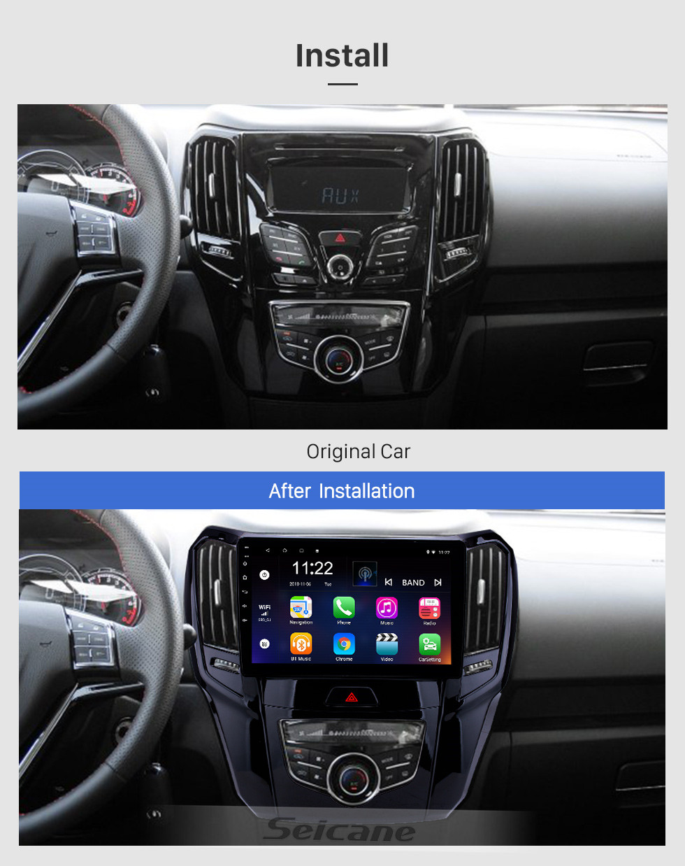 Seicane 10.1 pulgadas Android 10.0 HD Pantalla táctil Navegación GPS Radio para 2014 2015 Great Wall M4 con Bluetooth USB WIFI AUX support Carplay TPMS Mirror Link