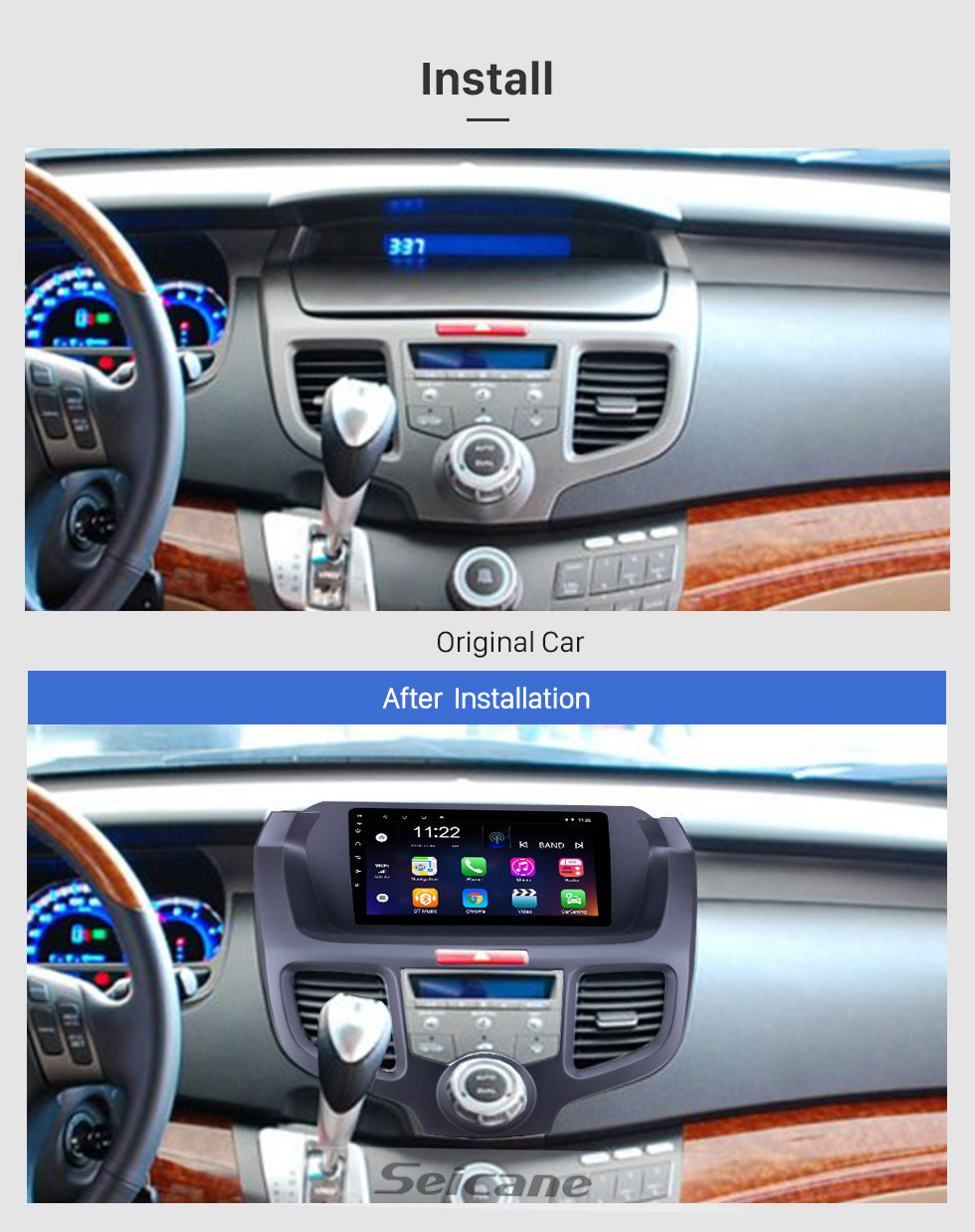 Seicane Android 10.0 9-дюймовый HD сенсорный экран GPS-навигация Радио для Honda Odyssey 2004-2008 годов с поддержкой AUX Bluetooth Carplay SWC DAB +