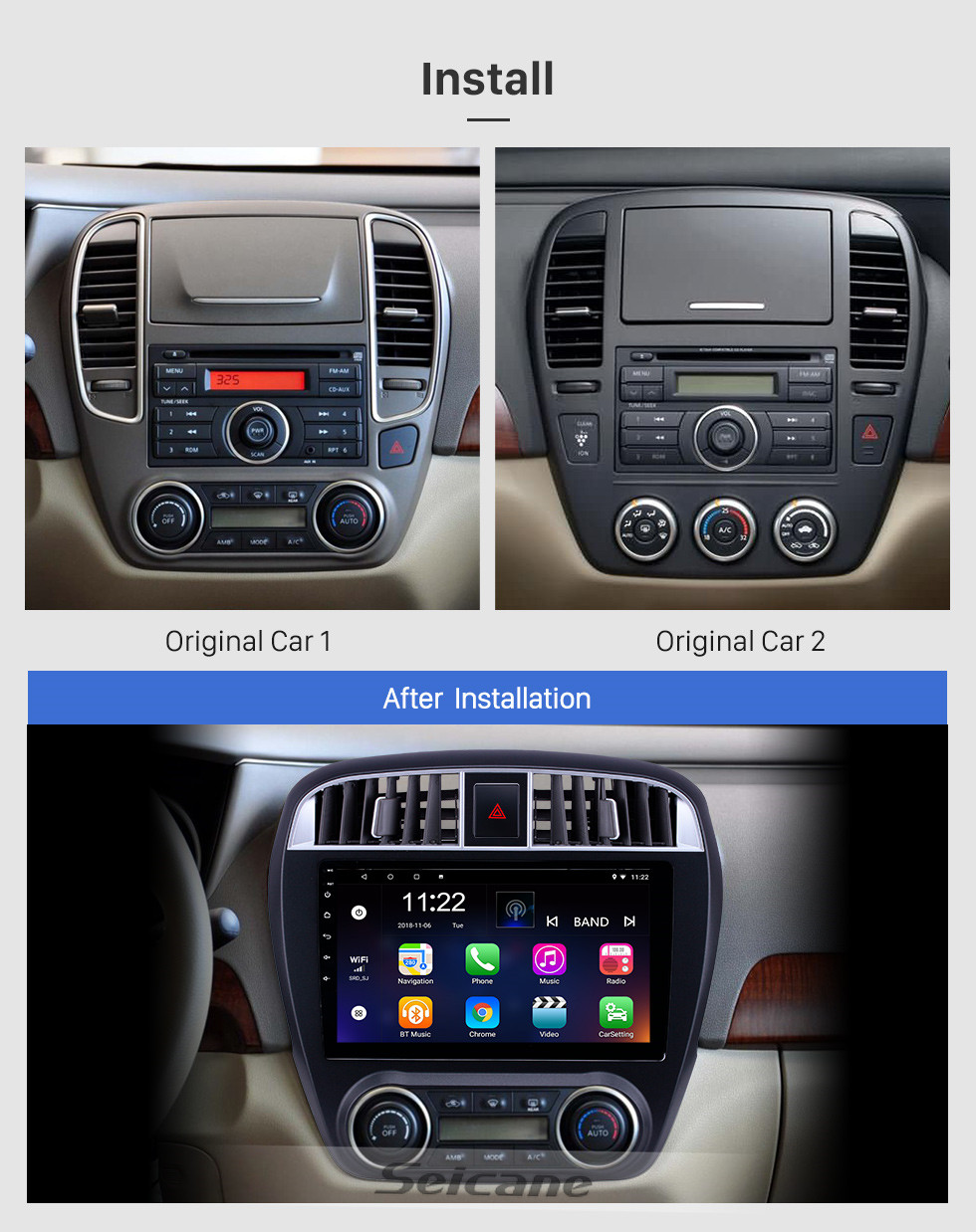 Seicane 10,1 Zoll Android 10.0 HD Touchscreen GPS Navigationsradio für 2009 Nissan Sylphy mit Bluetooth WIFI AUX Unterstützung Carplay Mirror Link