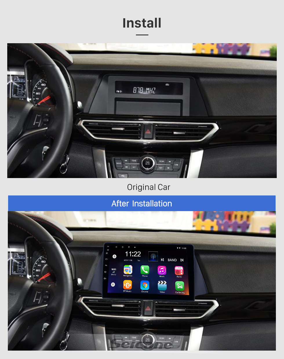 Seicane Écran tactile HD 9 pouces Android 10.0 Radio de navigation GPS pour 2015 Zotye Domy x5 avec support Bluetooth AUX WIFI Carplay DAB + DVR TPMS