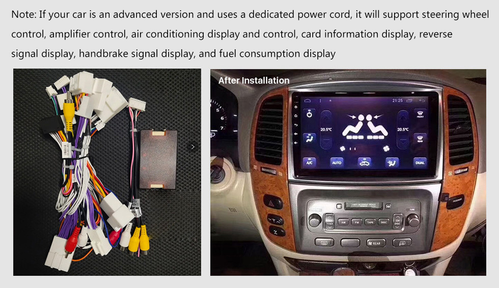 Seicane Radio de navegación GPS Android 13.0 de 10.1 pulgadas para 2003-2008 Toyota Land Cruiser 100 Auto A / C con pantalla táctil HD Bluetooth Soporte USB Carplay TPMS