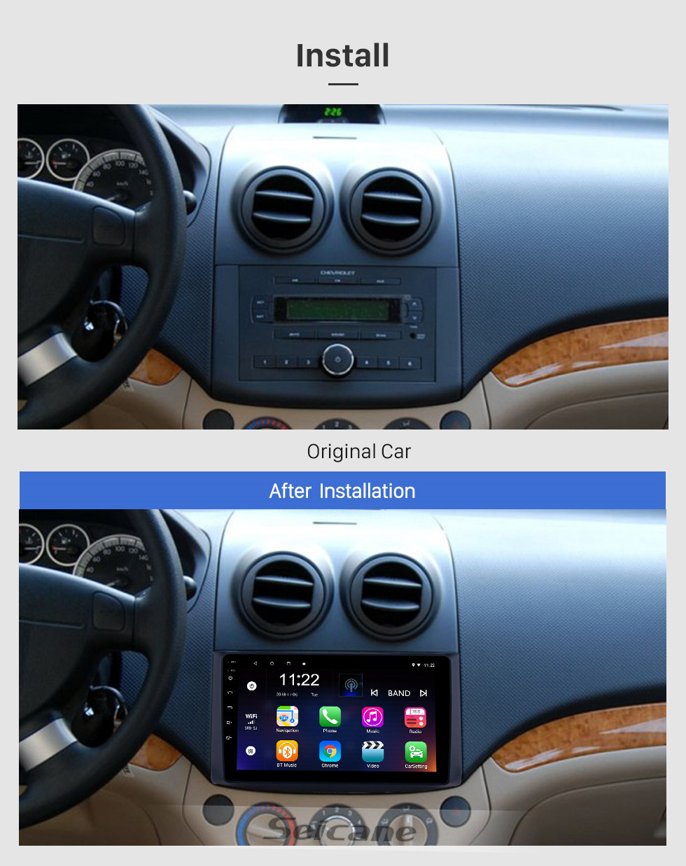 Seicane Radio de navegación GPS Android 10.0 de 9 pulgadas para Chevrolet Chevy 2006-2019 / Aveva / Lova / Captiva / Epica / RAVON Nexia R3 / Gentra Bluetooth HD Soporte de pantalla táctil Carplay DVR