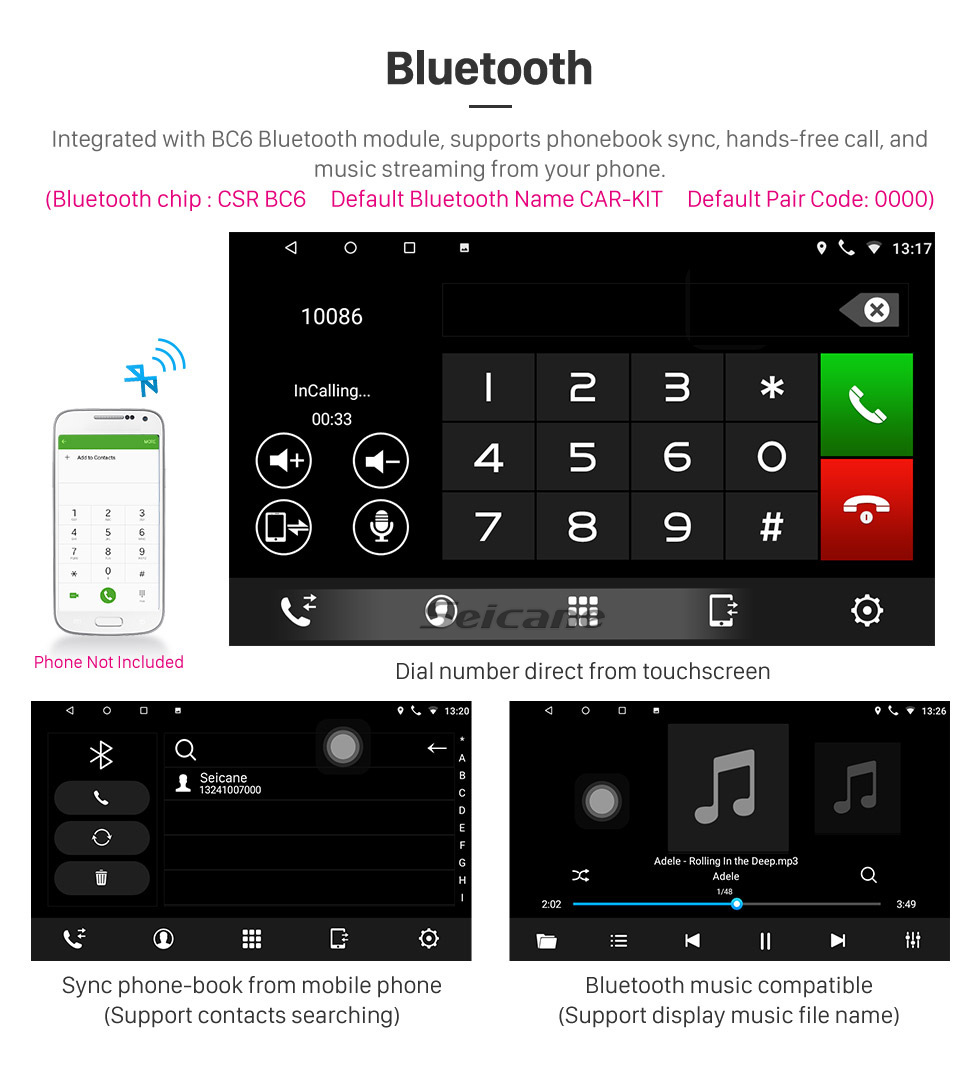 Seicane 10,1-дюймовый Android 10.0 для 2019 Peugeot Rifter Радио GPS-навигация с HD сенсорным экраном Поддержка USB Bluetooth DAB + Carplay