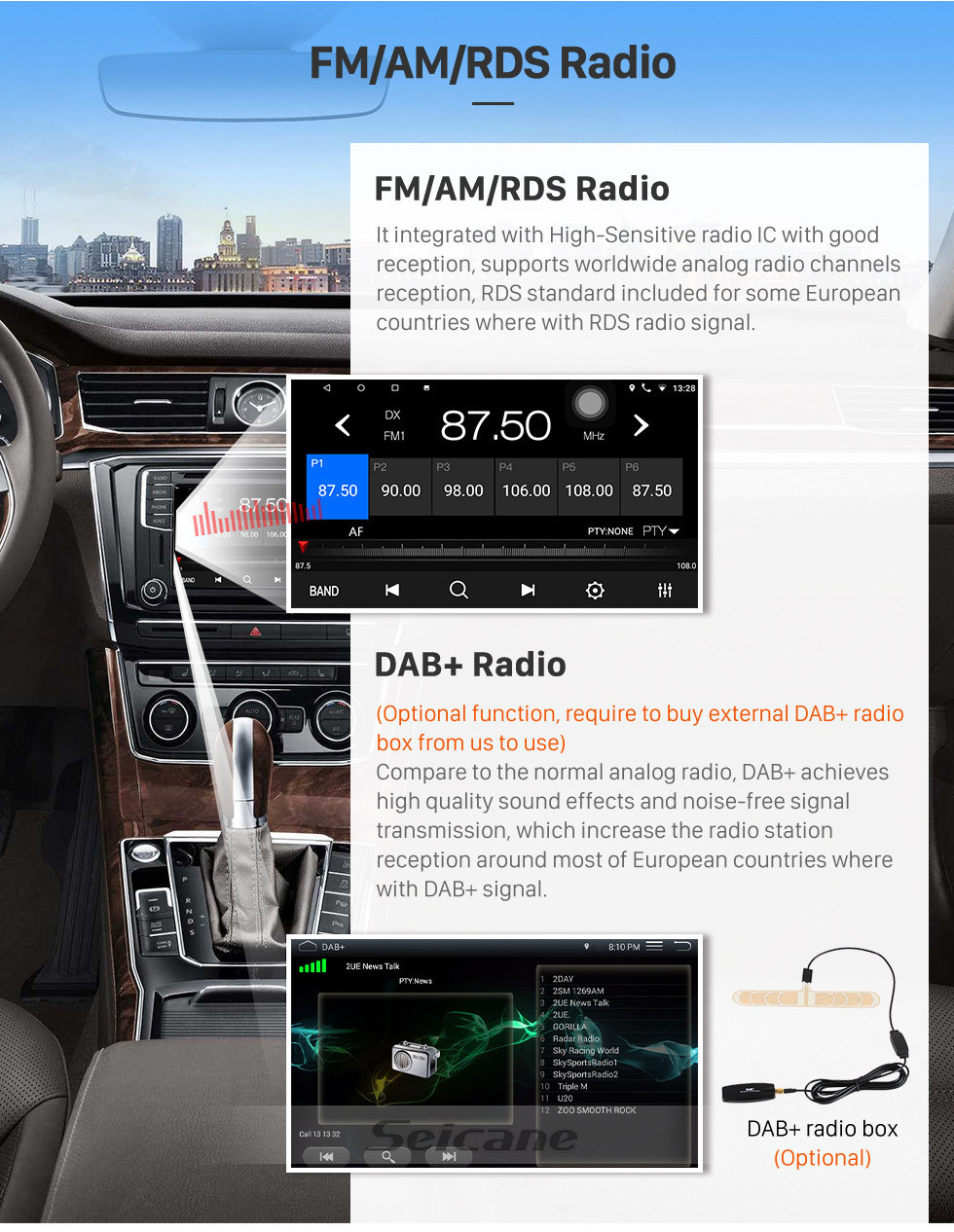Seicane OEM 9 pouces Android 12.0 Radio pour 2010-2019 Kia Carnival avec WIFI Bluetooth HD Support de navigation GPS à écran tactile DVR Carplay