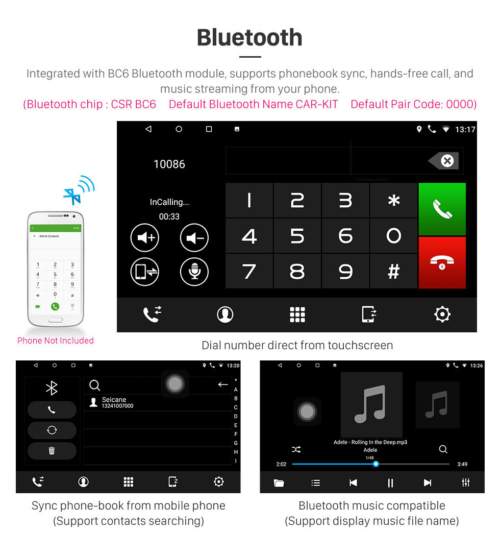 Seicane 9 Zoll Android 13.0 HD Touchscreen Autoradio für 2012 Honda Civic LHD mit Bluetooth Music 3G WiFi Mirror Link OBD2