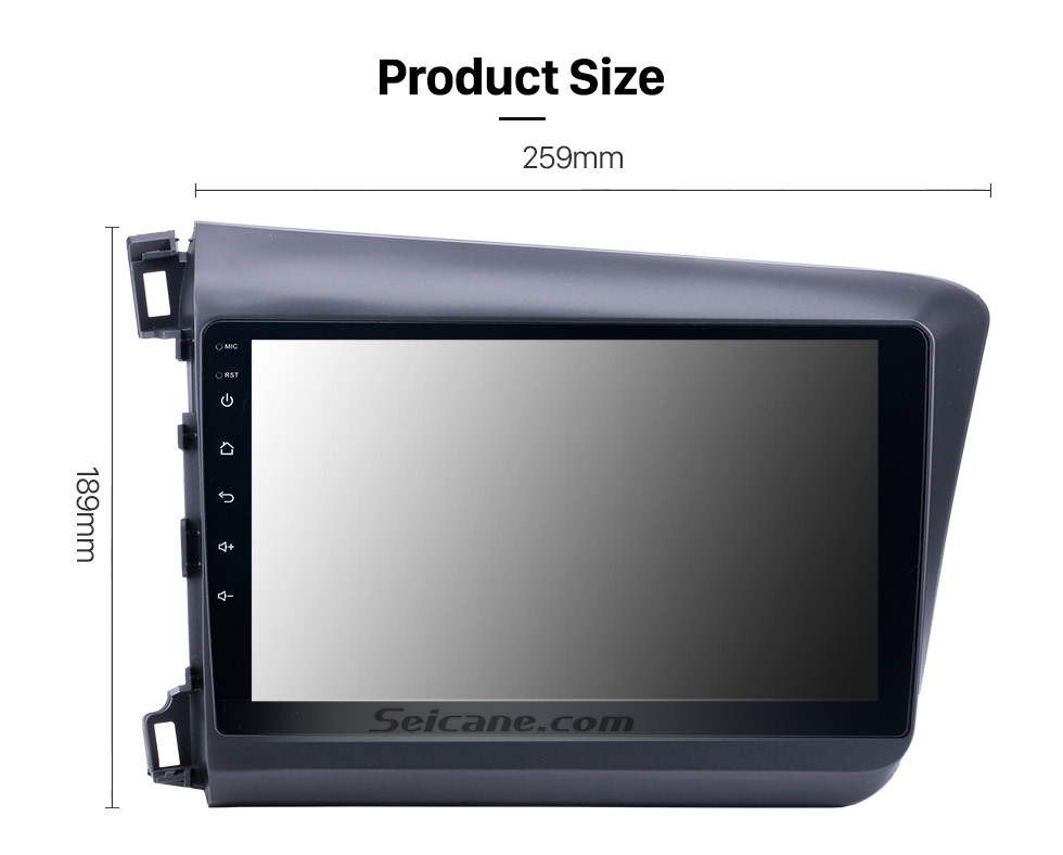 Seicane 9-дюймовый Android 13.0 HD с сенсорным экраном автомобильное радио для 2012 Honda Civic LHD с Bluetooth Music 3G WiFi Mirror Link OBD2