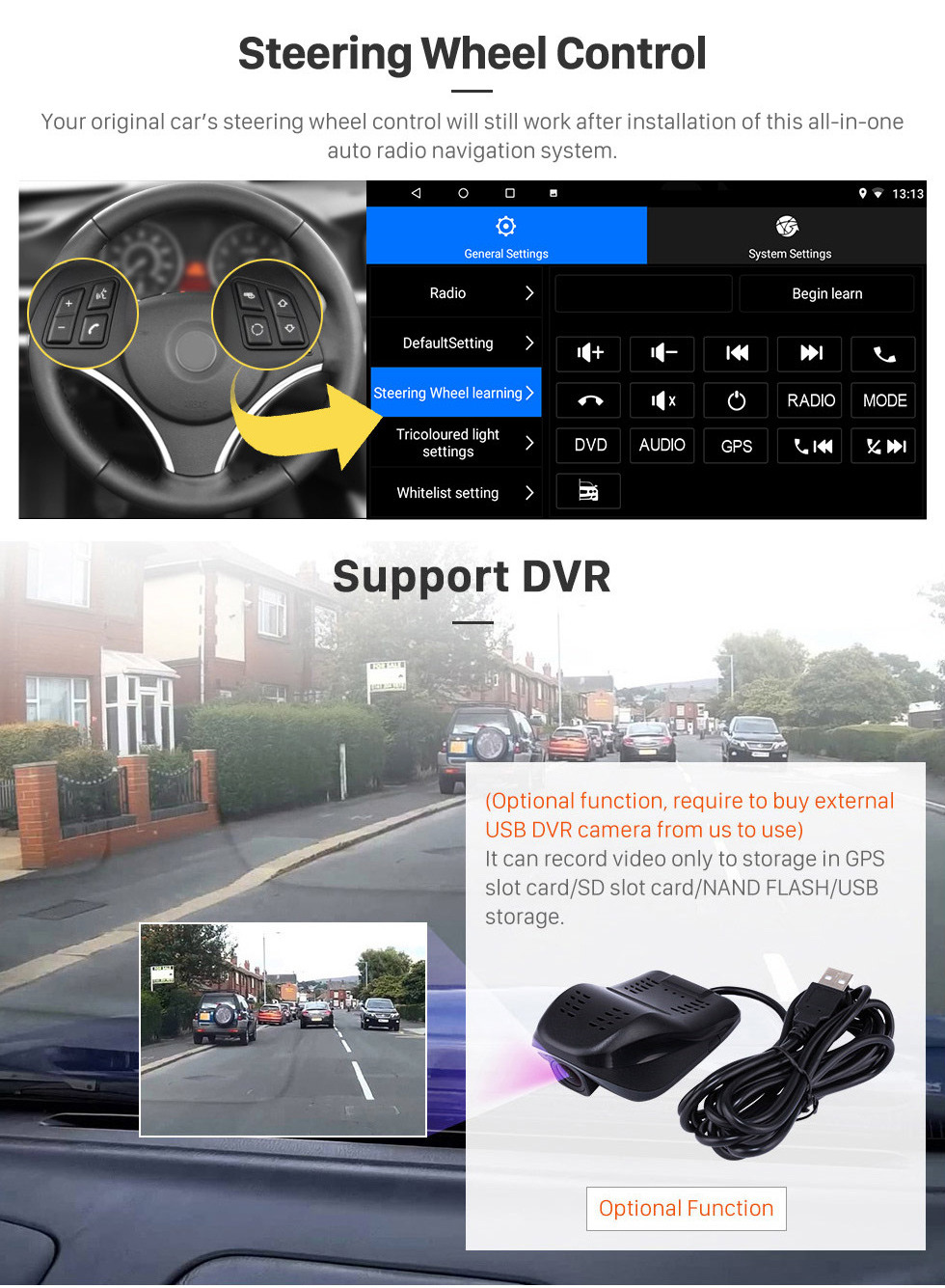 Seicane Android 10.0 9 Zoll HD Touchscreen GPS Navigationsradio für 2017-2019 Venucia D60 mit Bluetooth Unterstützung DVR OBD2 Carplay