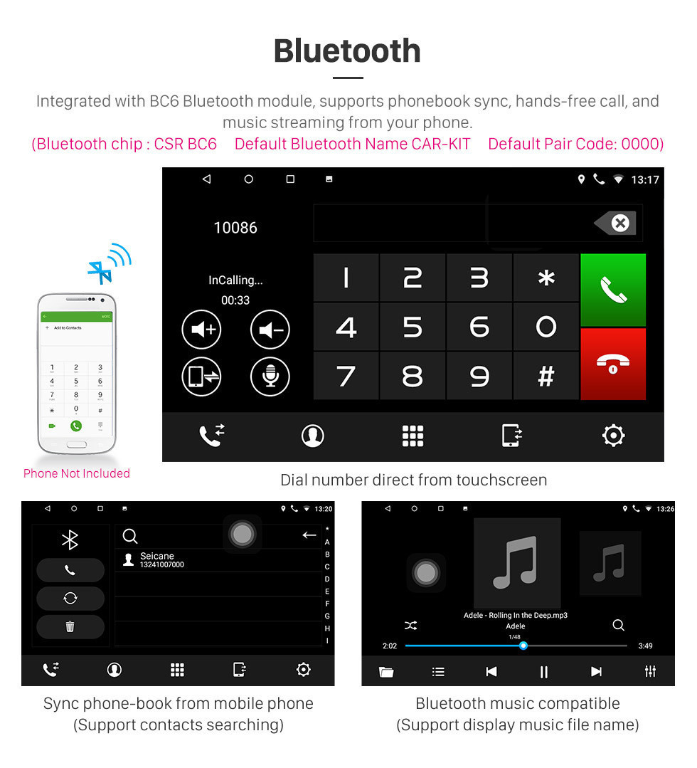 Seicane 9 pouces Android 10.0 GPS Radio Bluetooth système de navigation multimédia pour 2013 2014 Nissan X-Trail avec 3G WiFi Mirror Link écran tactile OBD2 Contrôle du volant Auto A / V USB SD