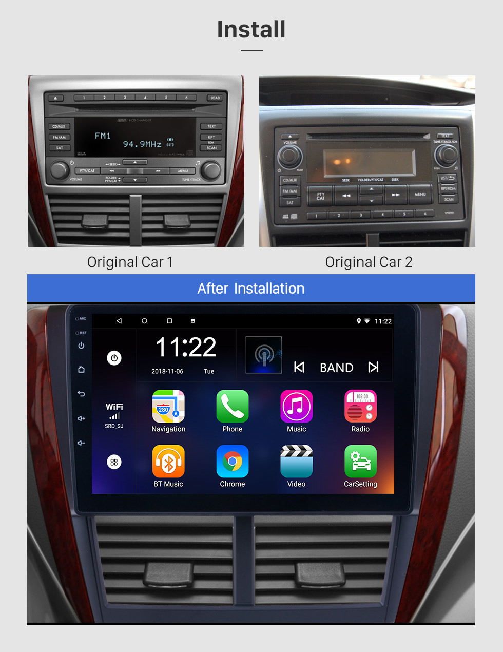 Seicane 9-Zoll-Android 13.0 für 2008 2009 2010 2011 2012 Subaru Forester HD-Touchscreen-Haupteinheit GPS-Autostereoanlage unterstützt Bluetooth-Telefon WIFI-externe Kameras Lenkradsteuerung