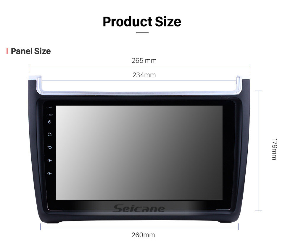 9 Inch 1024*600 Android 13.0 2012-2015 VW Volkswagen Polo Car Audio Stereo  GPS Navigation with 1080P Video Bluetooth Music RDS Radio Mirror Link