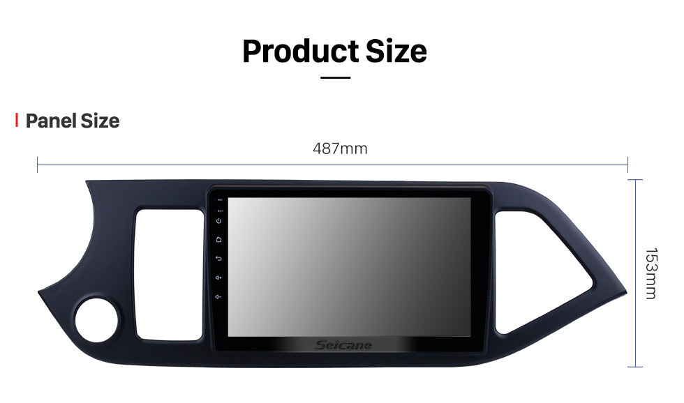 Seicane 9-дюймовый Android 13.0 GPS-радио для 2011-2014 KIA PICANTO Morning (LHD) 1024 * 600 Сенсорный экран Bluetooth Навигационная система Зеркальная связь OBD2 DVR Резервная камера ТВ 3G WIFI USB SD 16G Flash 1080P Видео