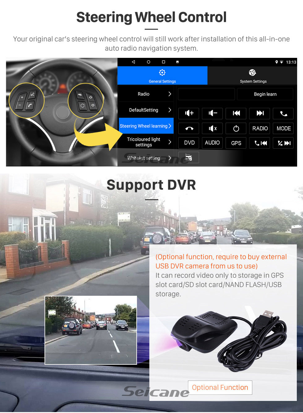 Seicane OEM 9 polegadas Android 10.0 para 2014 2015 2016 2017 Kia Carens Rádio Bluetooth HD Touchscreen Sistema de Navegação GPS suporte Carplay DAB + OBD2