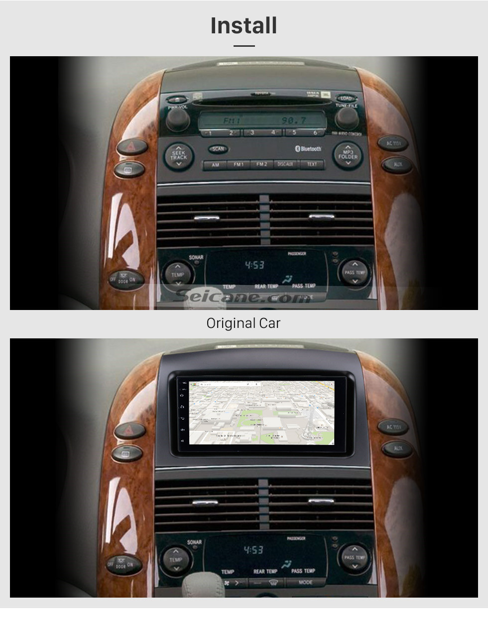 Seicane Android 10.0 7 Polegada HD Touchscreen 2 Din Unidade de Rádio Cabeça Para 2004-2010 Toyota Sienna Sistema de Navegação GPS Bluetooth Telefone Suporte WI-FI 1080 P Vídeo USB Controle de Volante Câmera de Backup