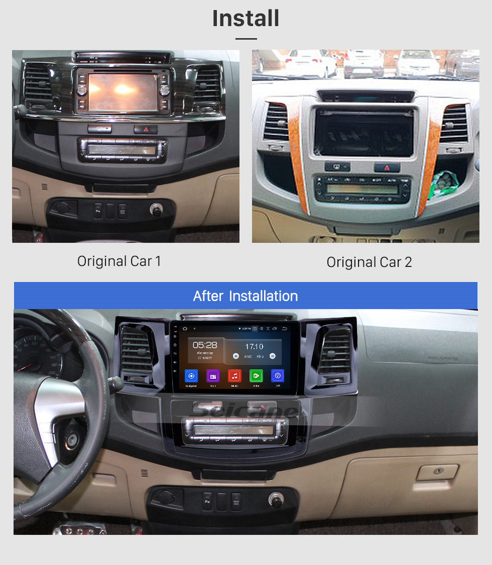 2008-2014 Toyota FORTUNER HILUX Android 10.0 Radio 9 inch HD ...