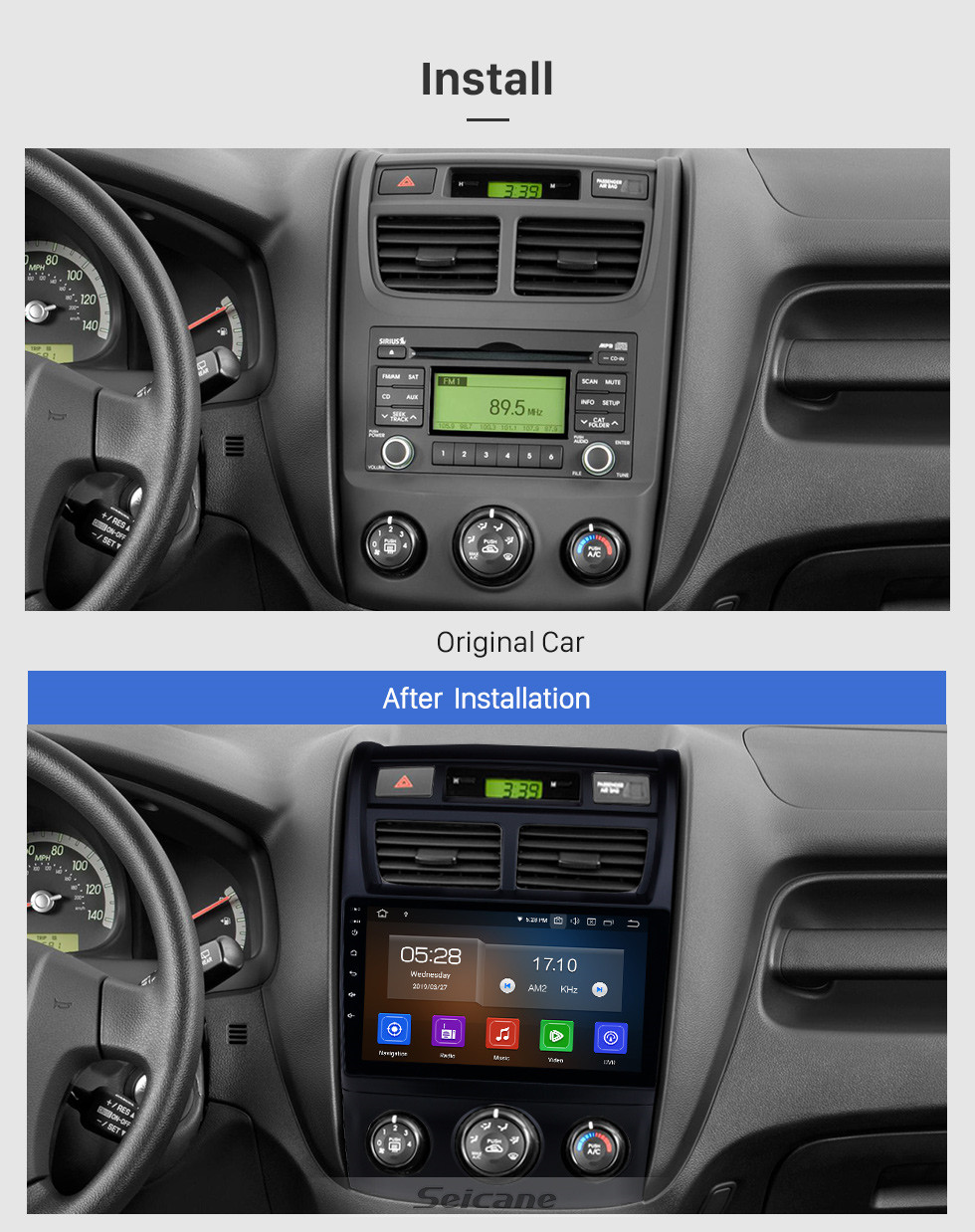 Seicane HD Pantalla táctil Android 10.0 Radio de 9 pulgadas para 2007-2017 KIA Sportage Auto A / C Navegación GPS Bluetooth música FM RDS WIFI Soporte USB 4G Carplay DVD TPMS DVR DVI OBD