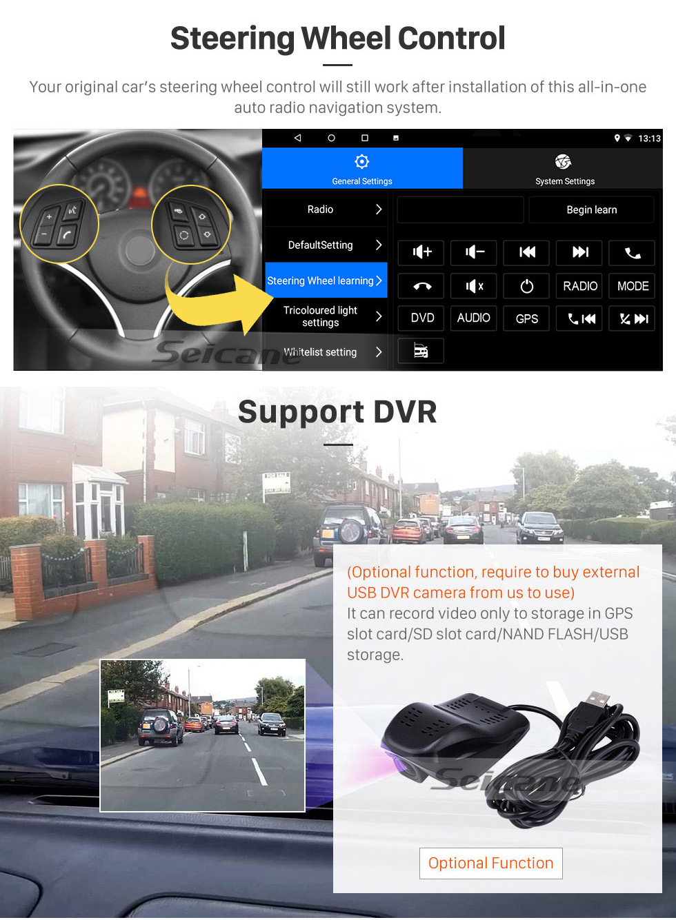 Seicane HD Touchscreen 10,1 Zoll Android 10.0 für 2016 Honda Pilot Radio GPS-Navigationssystem mit Bluetooth-Unterstützung Carplay DAB +