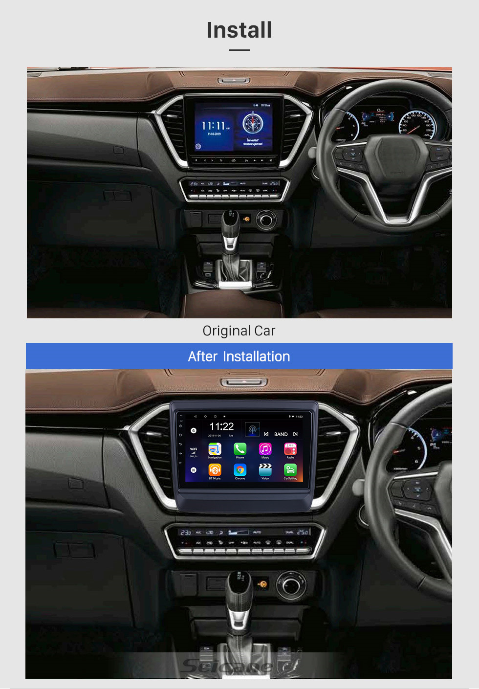 Seicane Android 10.0 HD с сенсорным экраном 9 дюймов для 2020 Isuzu D-Max Радио GPS навигационная система с поддержкой USB Bluetooth Carplay DVR OBD2