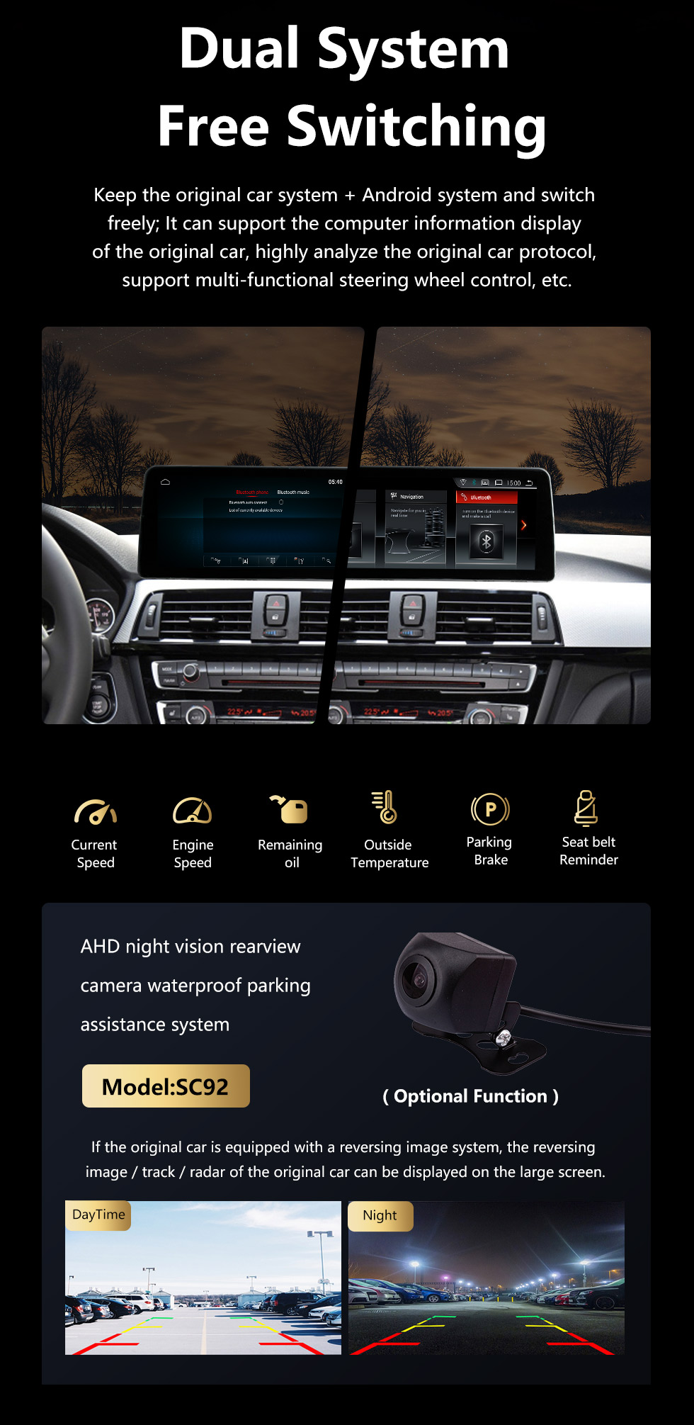 Seicane Pantalla táctil HD Android 11.0 de 12.3 pulgadas para 2013-2017 2018 2019 2020 BMW Serie 3 F30 BMW Serie 4 F36 Sistema de posventa Radio Estéreo para automóvil Sistema de navegación GPS Soporte Bluetooth WIFI Control del volante