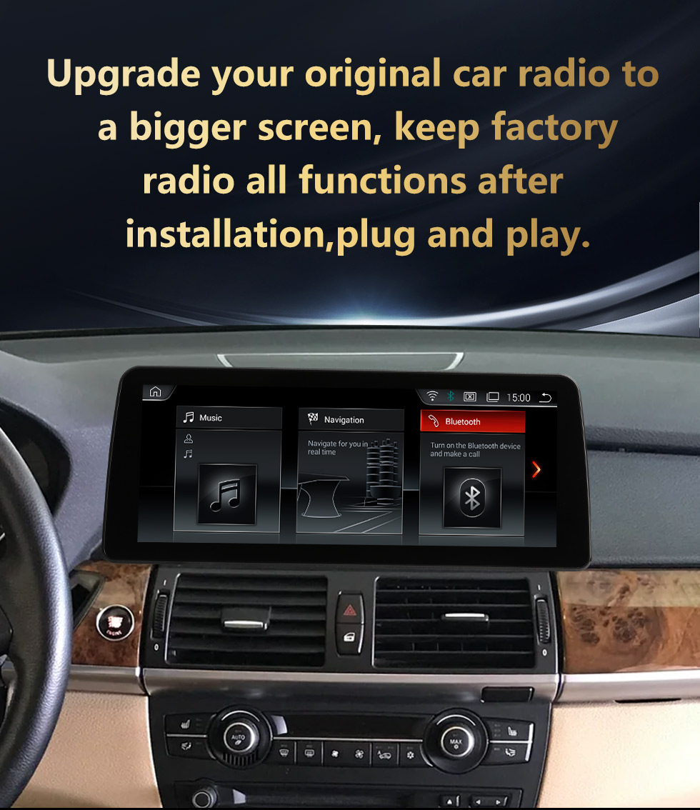 Seicane Pour 2011 2012 BMW X5 X6 E70 E71 CIC LHD Radio 12,3 pouces Android 10.0 HD Système de navigation GPS à écran tactile avec prise en charge Bluetooth Carplay OBD2
