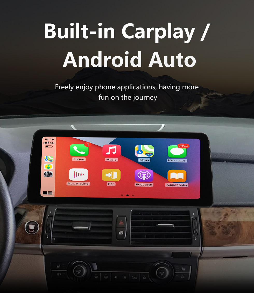 Seicane Für 2011 2012 BMW X5 X6 E70 E71 CIC LHD Radio 12,3 Zoll Android 10.0 HD Touchscreen GPS-Navigationssystem mit Bluetooth-Unterstützung Carplay OBD2