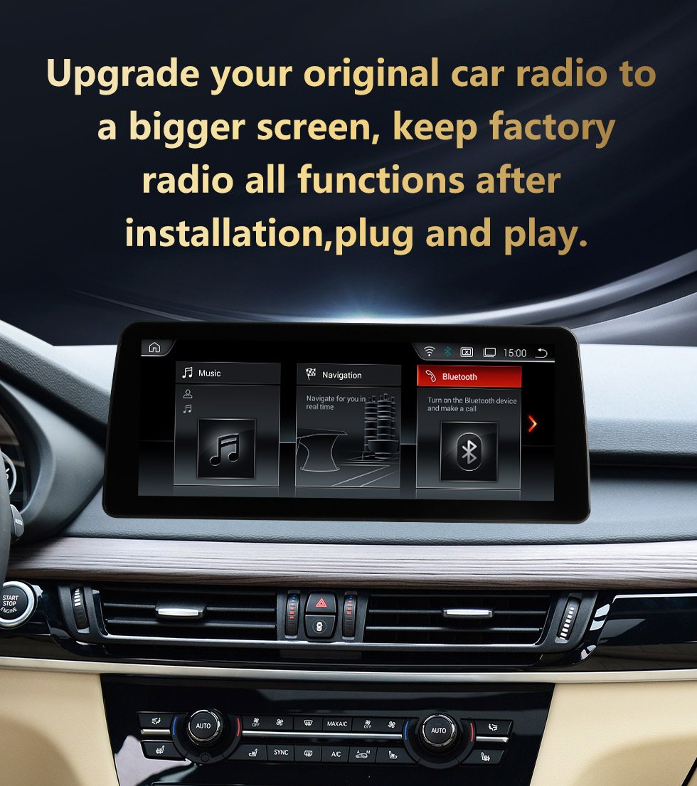 Carplay HD with Auto Navigation 2022 2013-2019 Radio X5 Bluetooth Android 2021 GPS System Touchscreen BMW 2020 Car for F15
