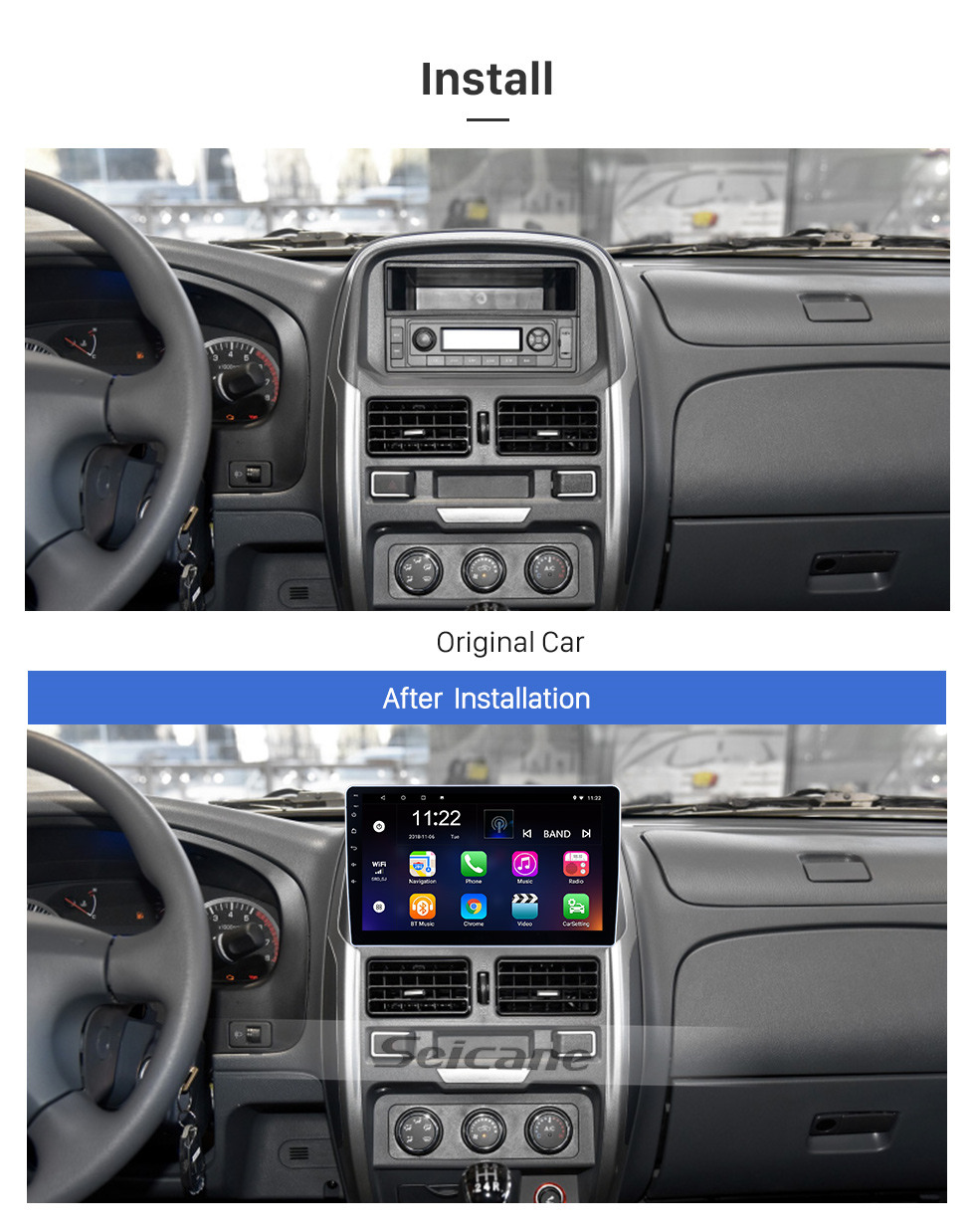 Seicane 10,1 zoll Android 10.0 für 2015 2016 2017 Dongfeng Ruiqi Radio GPS Navigationssystem Mit HD Touchscreen Bluetooth unterstützung Carplay