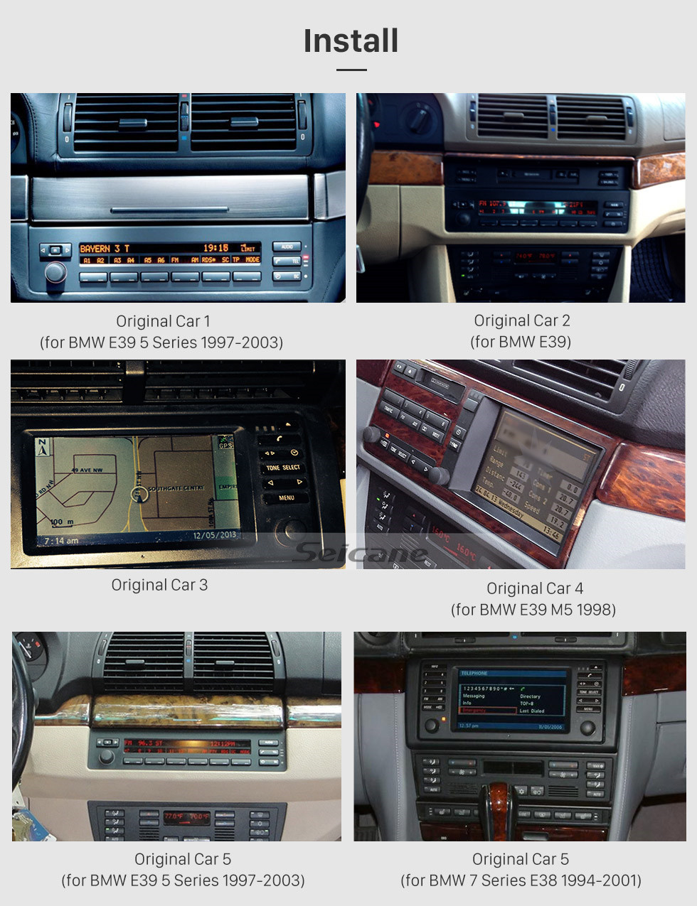 Seicane 7-дюймовый Android 10.0 Радио для 1996-2003 BMW X5 E53 Bluetooth Wifi HD с сенсорным экраном GPS-навигация Carplay Поддержка USB TPMS Mirror Link