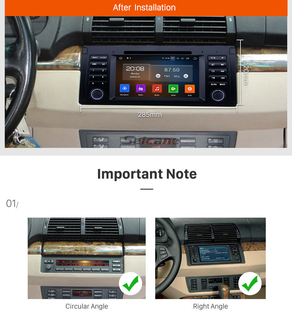 Seicane 7 Zoll Android 10.0 Radio für 1996-2003 BMW X5 E53 Bluetooth Wifi HD Touchscreen GPS Navigation Carplay USB Unterstützung TPMS Mirror Link