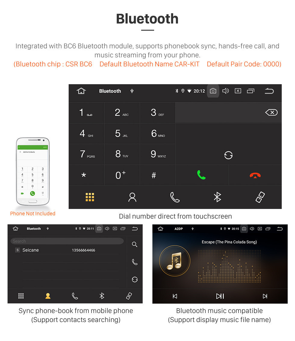 Seicane Écran tactile HD 7 pouces Mercedes Benz CLK W209 Android 12.0 Radio de navigation GPS Bluetooth AUX WIFI Prise en charge USB Carplay DAB + Vidéo 1080P